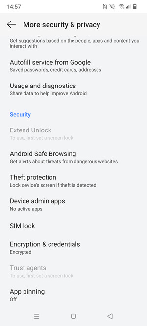 Scroll to and select SIM lock