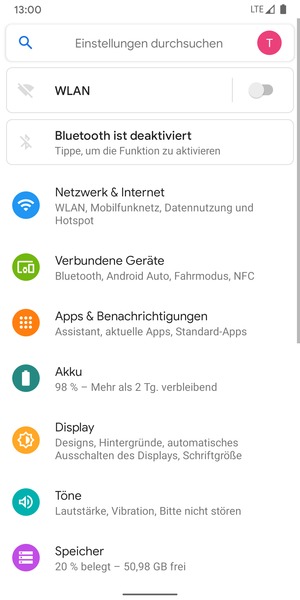 Wählen Sie Netzwerk & Internet