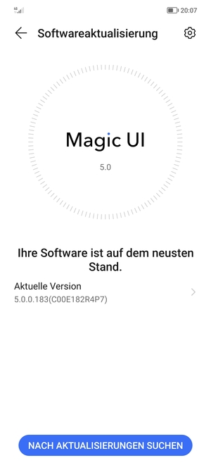 Falls Ihr Handy aktualisiert ist, wird Ihnen der folgende Bildschirm angezeigt
