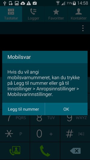 Hvis personsvar ikke er innstilt, velg Legg til nummer