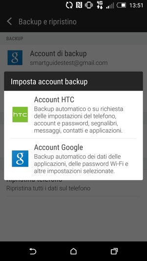 Seleziona Account Google