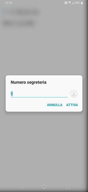 Inserisci Numero segreteria e seleziona ATTIVA