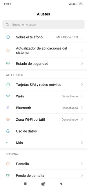 Seleccione Sobre el teléfono