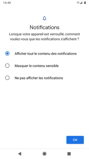 Sélectionnez votre option préférée et sélectionnez OK