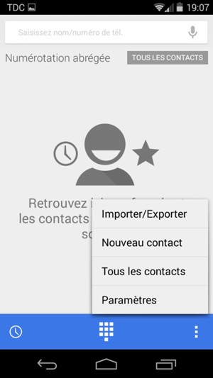 Sélectionnez Importer/Exporter