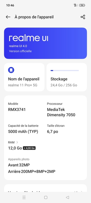 Sélectionnez realme UI