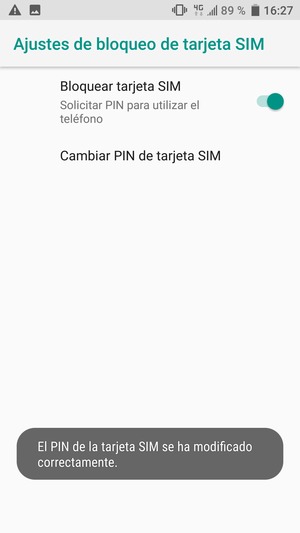 Su PIN de la tarjeta SIM ha sido cambiado