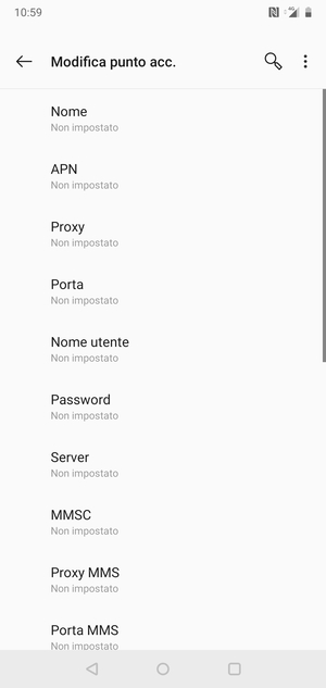 Inserisci informazioni MMS