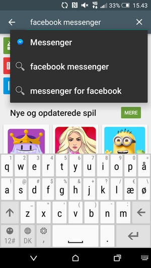 Indtast navnet på appen og vælg Enter