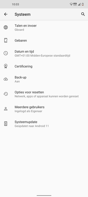Selecteer Systeemupdate