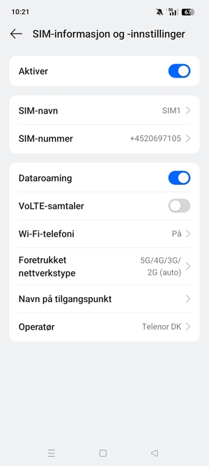 Slå Dataroaming på eller av