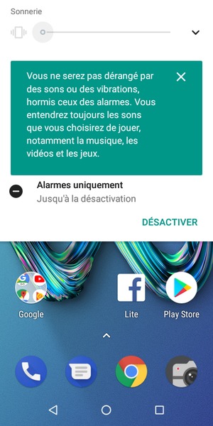 Appuyez une fois de plus pour passer en mode silencieux