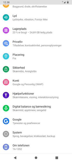 Scroll til og vælg System