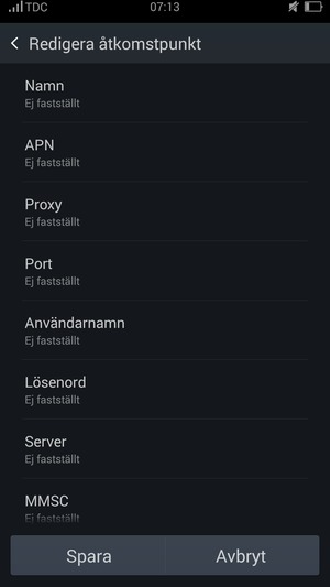 Ange internetinformation