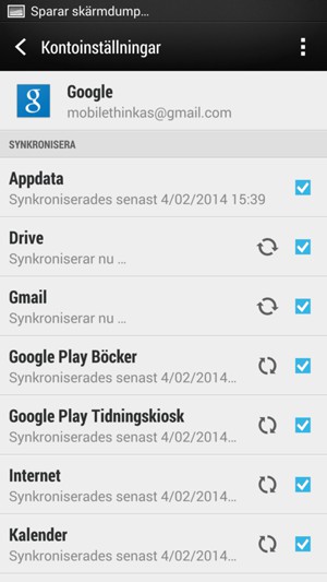 Din information kommer att synkroniseras