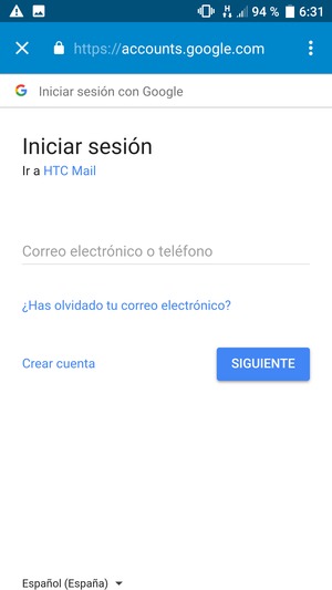 Introduzca su Dirección de correo electrónico y seleccione SIGUIENTE