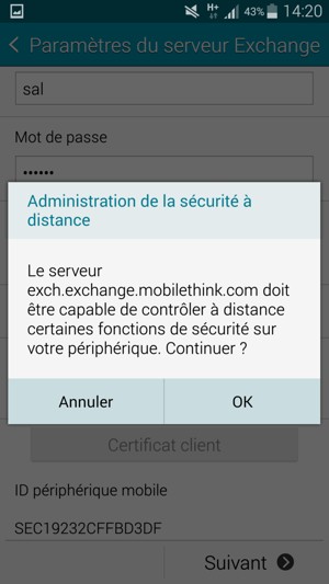 Sélectionnez OK