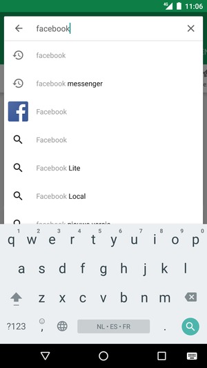 Voer de app-naam in en selecteer Zoeken