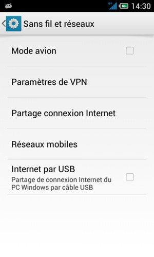 Sélectionnez Réseaux mobiles