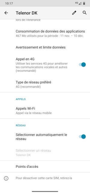 Faites défiler et sélectionnez Points d'accès