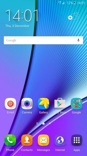 To copy your contacts from the SIM card, return to the Home screen and select Contacts