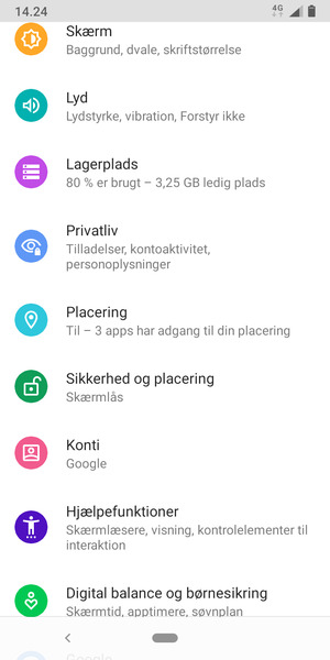 Scroll til og vælg Placering