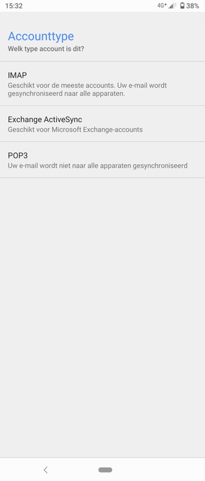 Selecteer Exchange ActiveSync