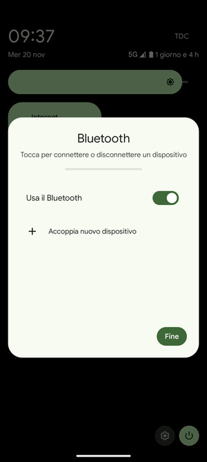 Disattiva Usar il Bluetooth