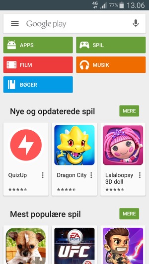 Vælg søgefeltet
