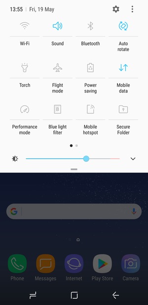 Select the v button