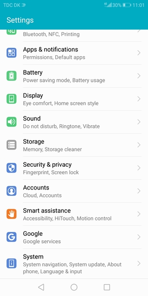 Scroll to and select System