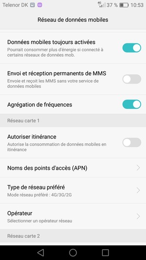 Pour changer de réseau en cas de problèmes de réseau, sélectionnez Opérateur