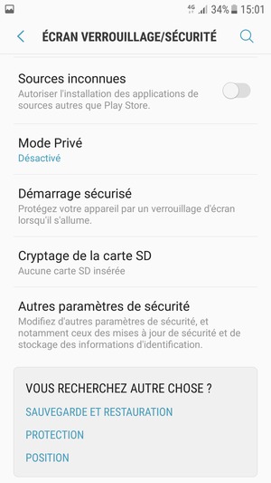 Faites défiler et sélectionnez Autres paramètres de sécurité
