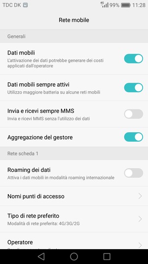Seleziona Nomi punti di accesso