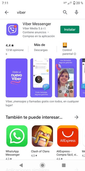 Seleccione la aplicación