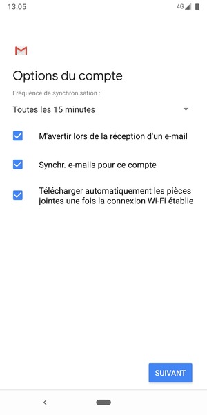 Sélectionnez SUIVANT