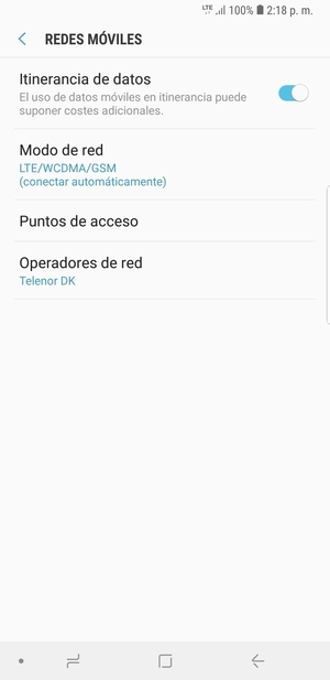 Activar o desactivar Itinerancia de datos