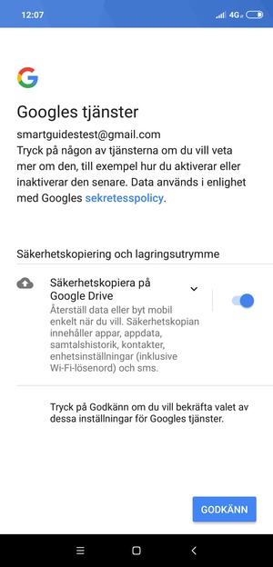 Välj GODKÄNN