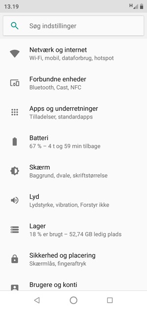 Vælg Netværk og internet