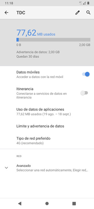 Seleccione Tipo de red preferido