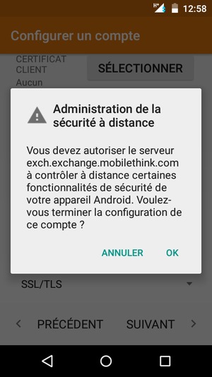 Sélectionnez OK