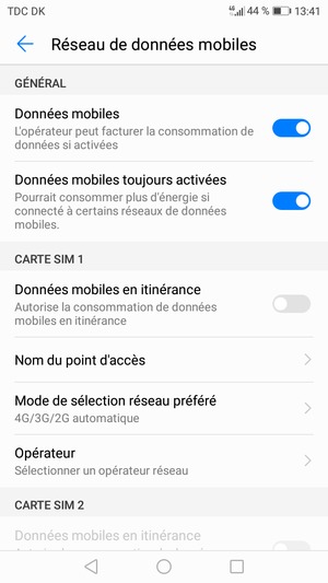 Pour changer de réseau en cas de problèmes de réseau, sélectionnez Opérateur