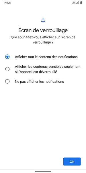 Sélectionnez votre option préférée et sélectionnez OK