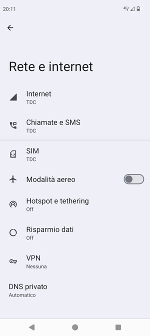 Seleziona SIM