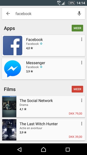 Selecteer de app