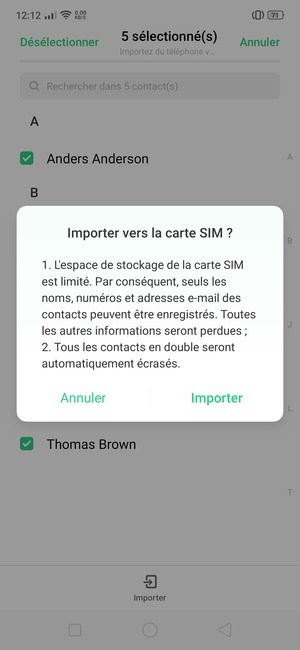 Sélectionnez Importer