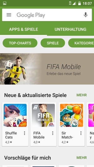 Wählen Sie die Suchleiste