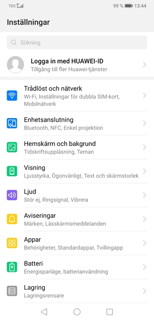 Välj Trådlöst och nätverk