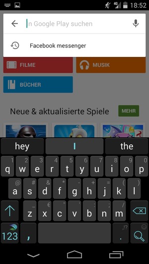 Geben Sie den Namen der App ein und wählen Sie Suchen