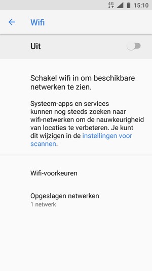 Schakel Wifi in